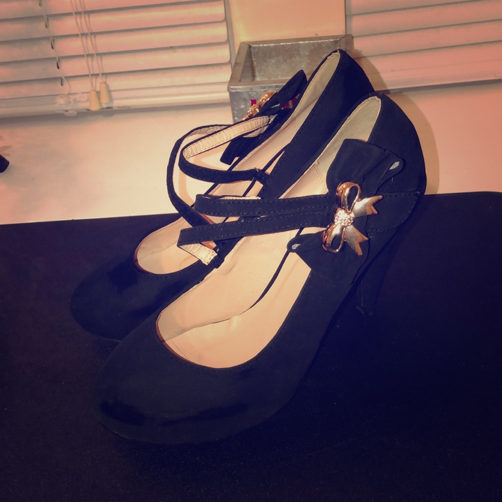 Faux Suede Heel